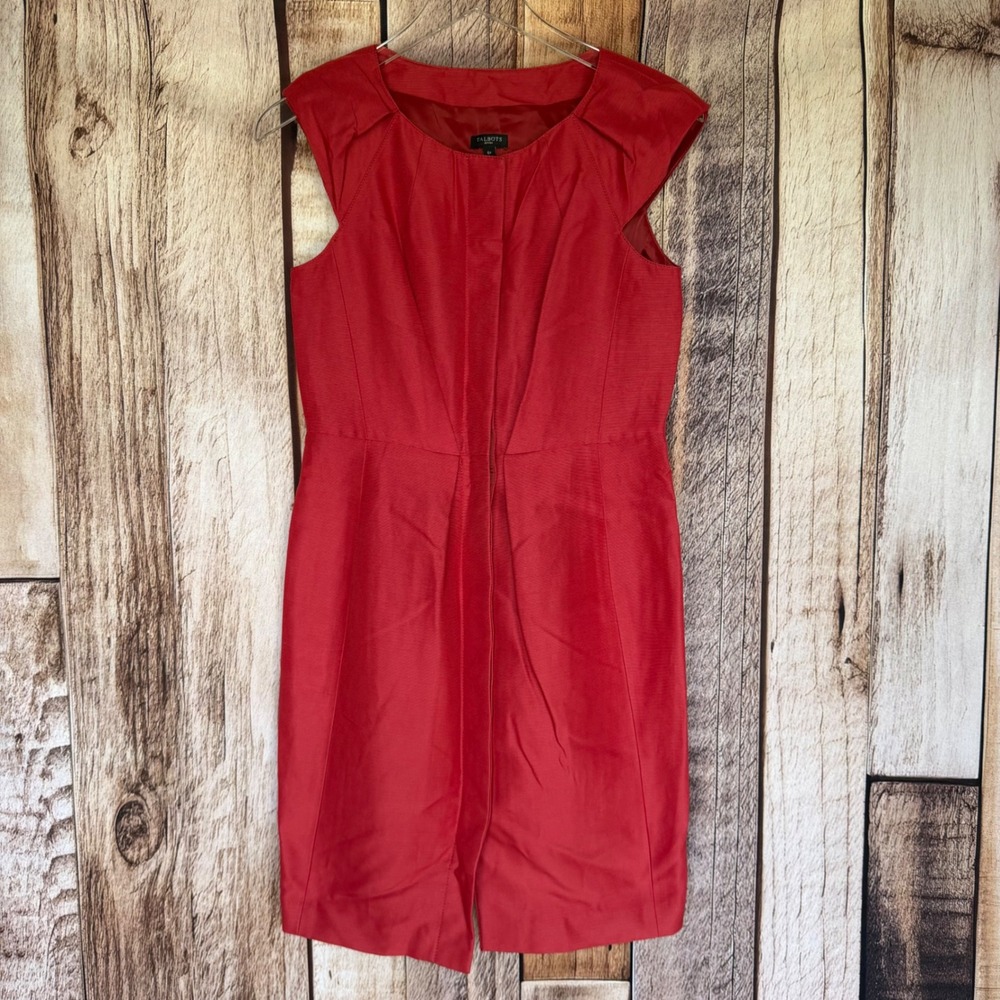 Talbots‎ Sheath Dress Red Cotton Silk Career Holiday Party Classic NWT Size 6P